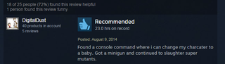 Illustration for article titled Fallout 3, As Told By Steam Reviews